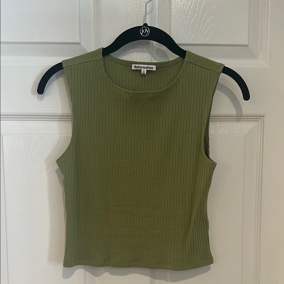 Reformation Green Ribbed Skirt Set - Picture 7 of 9